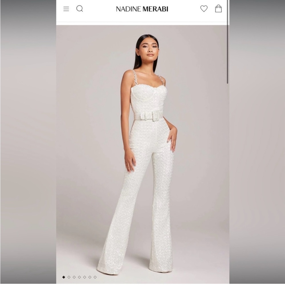 Nadine Merabi White Jumpsuit S